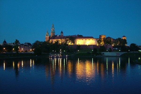 Poland-Krakow at night